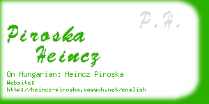 piroska heincz business card